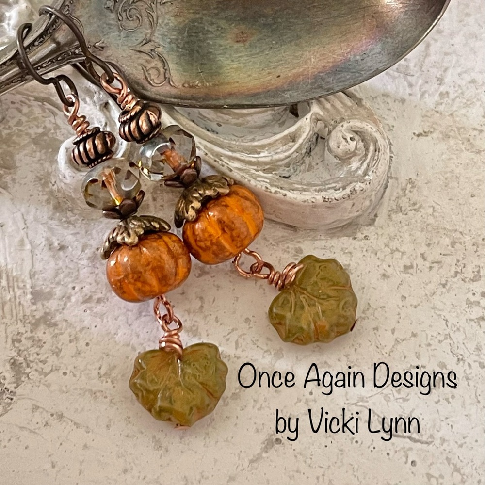 Hand Crafted “Heritage” Pumpkin Earrings
